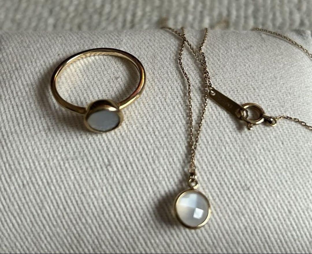【美品】EAUDOUCE 4℃ ネックレス&リングセット オデュース 4℃