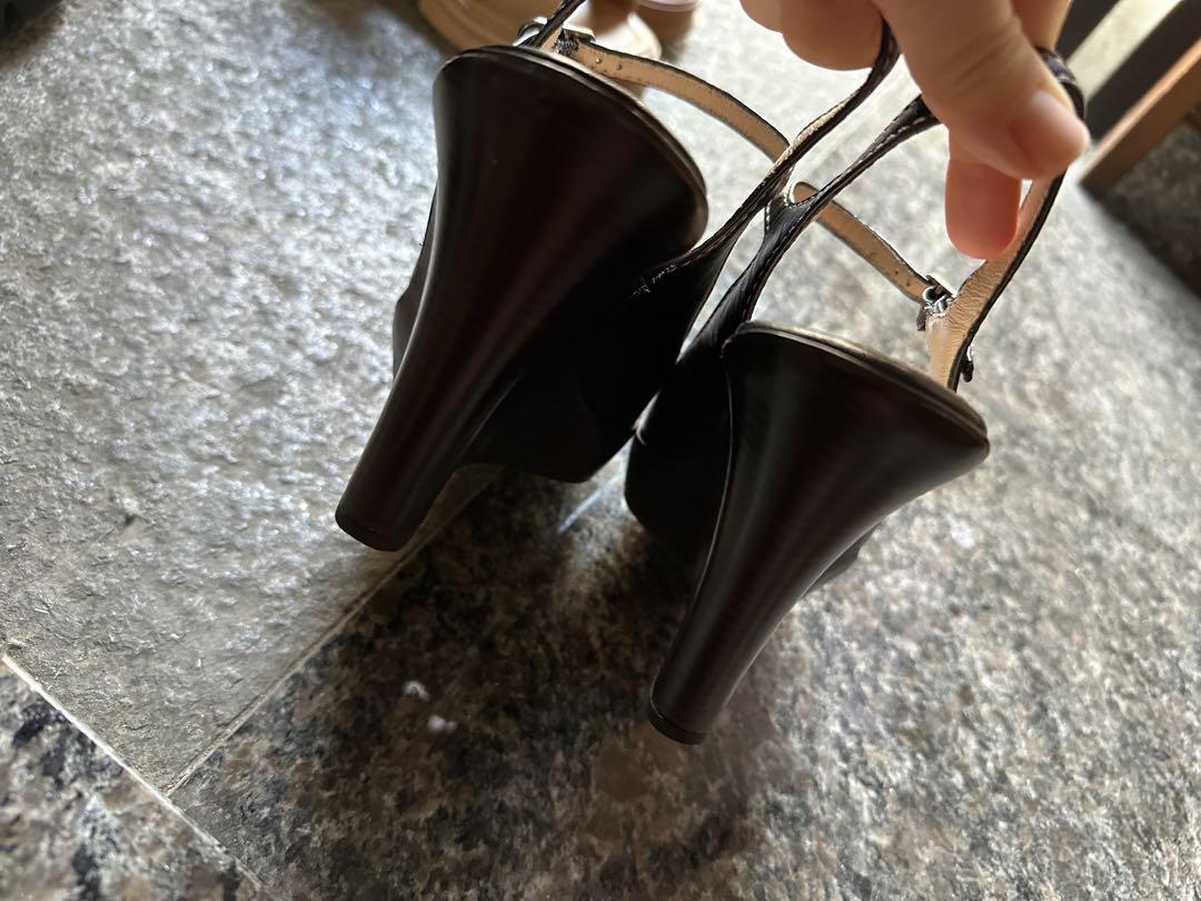 試着のみ新品 COLE HAAN ブラックストラップヒールサンダル 9cm