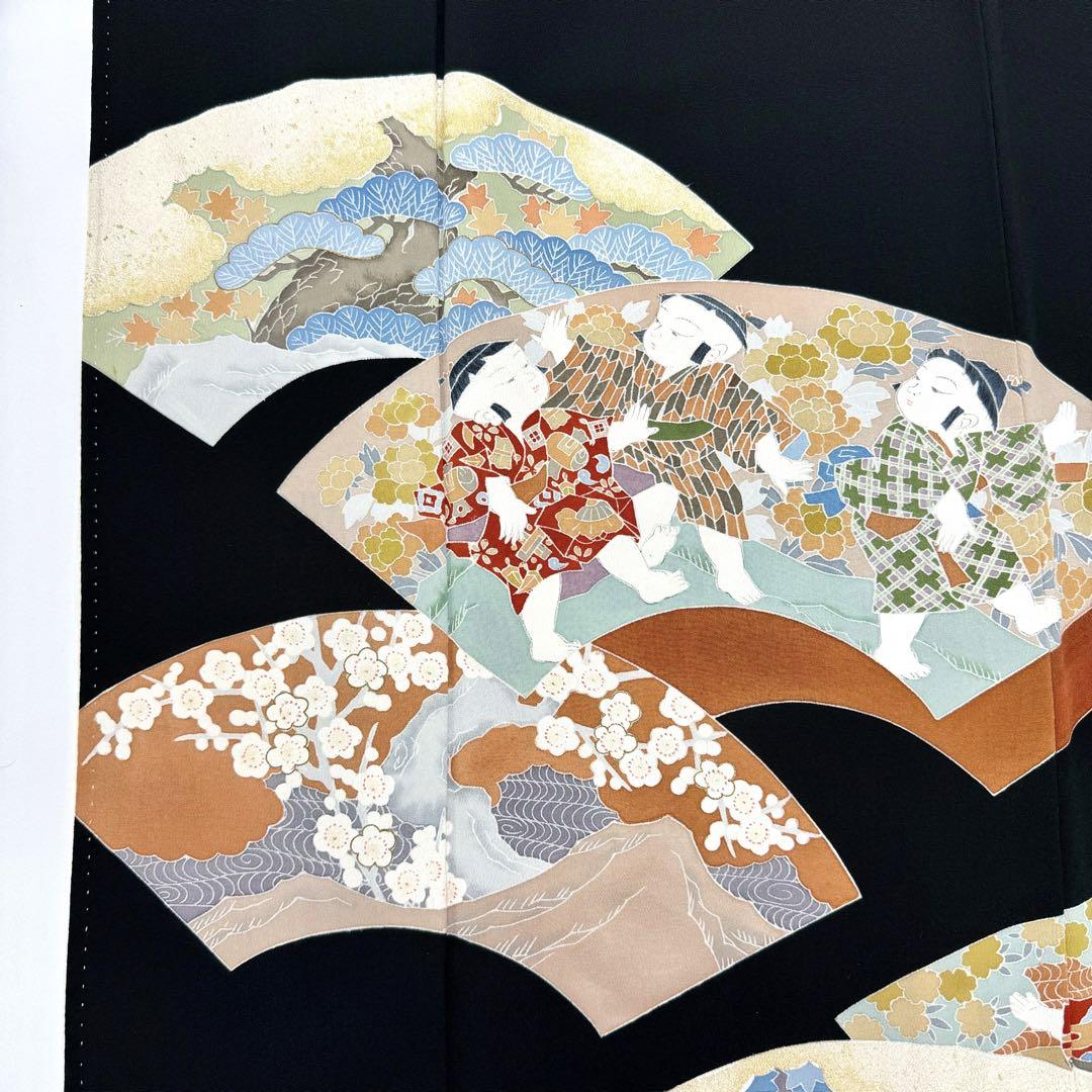 何でも揃う 扇 童子 黒留袖 梅 NK-1084 牡丹 杜若 松 菊 着物・浴衣