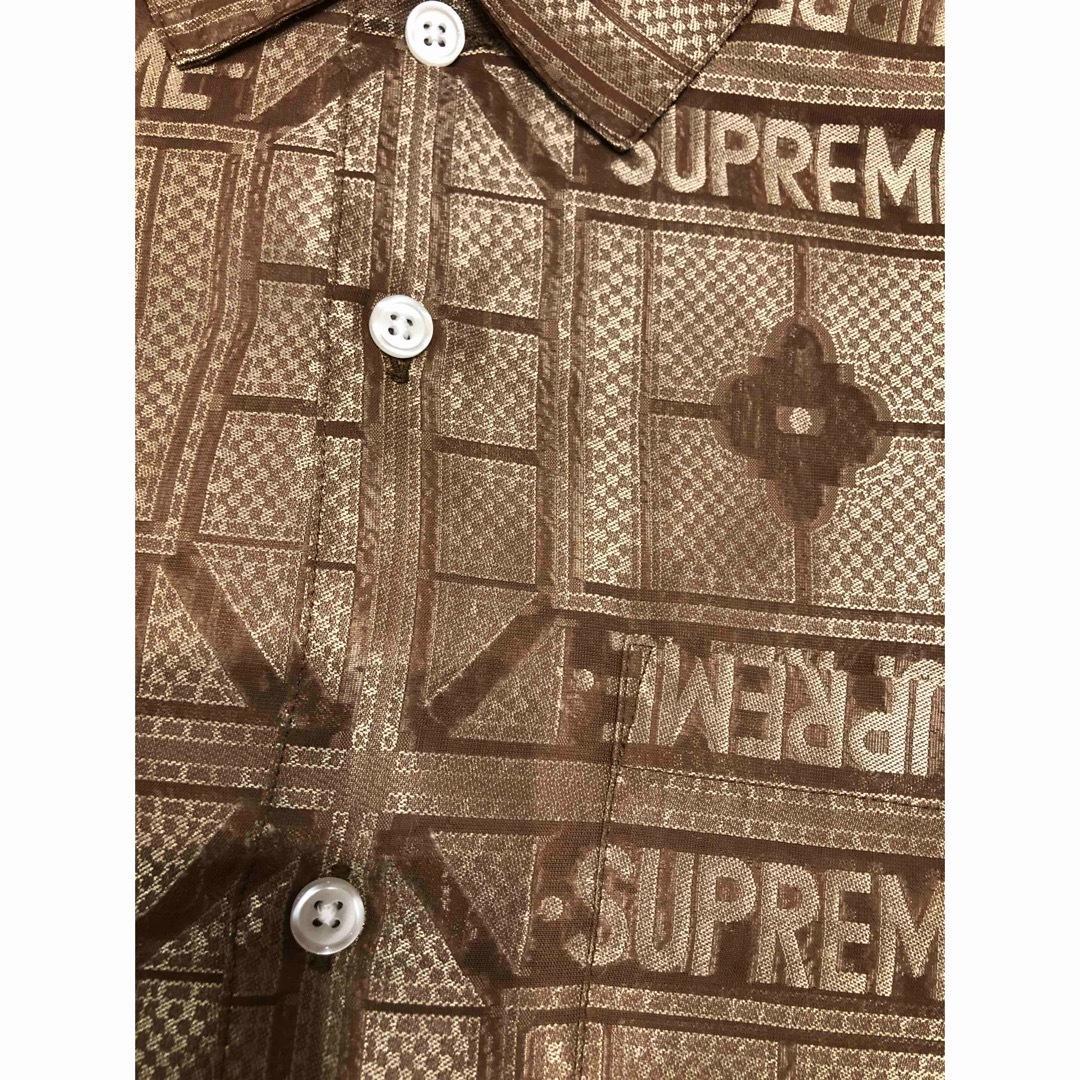 ★【新品】Supreme Tray Jacquard S/S Shirt Tan