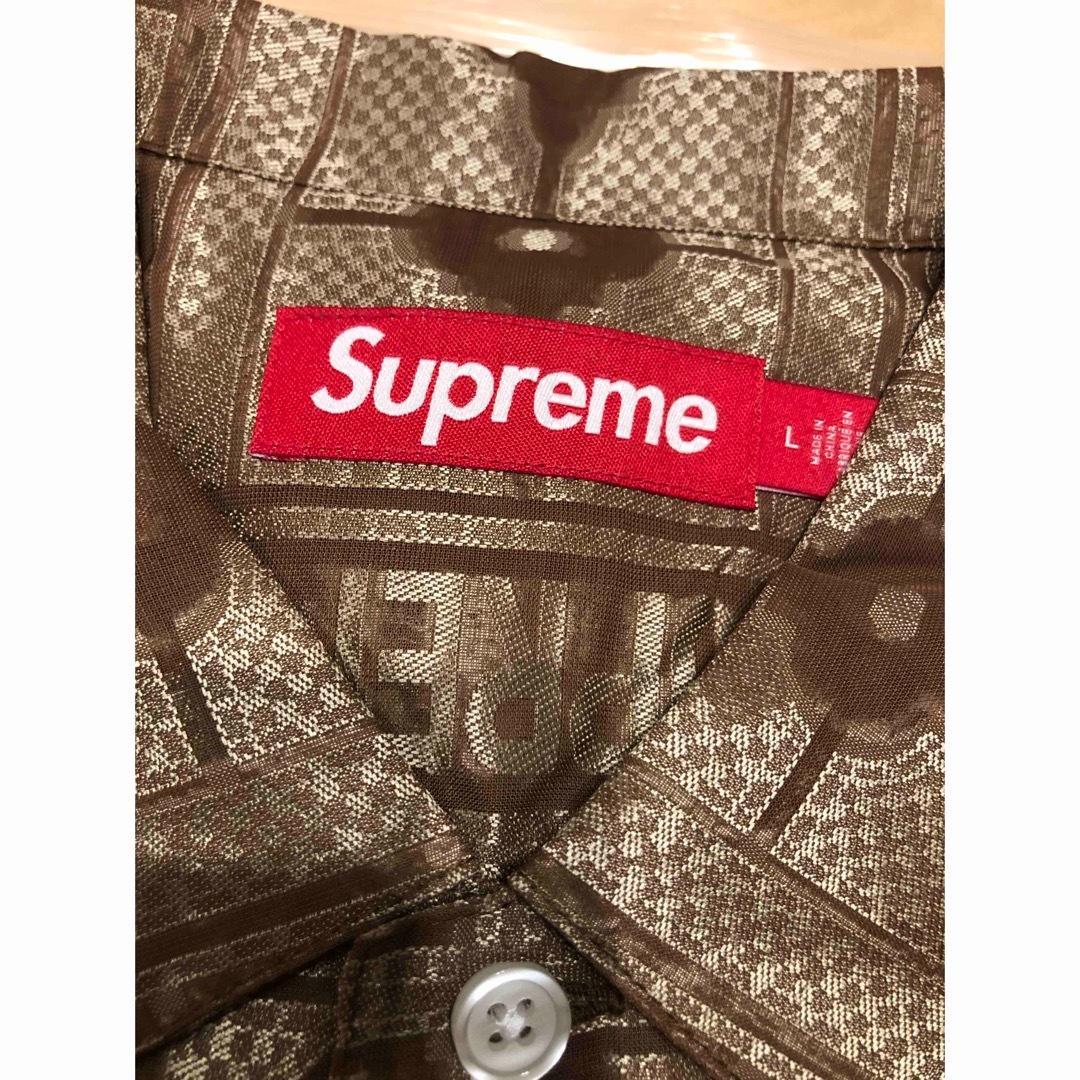 ★【新品】Supreme Tray Jacquard S/S Shirt Tan