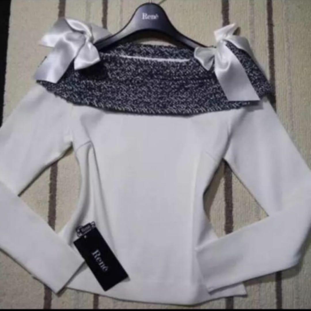 通販 ルネ☆Rune☆トップス☆36☆上品トップス☆リボン付き ニット