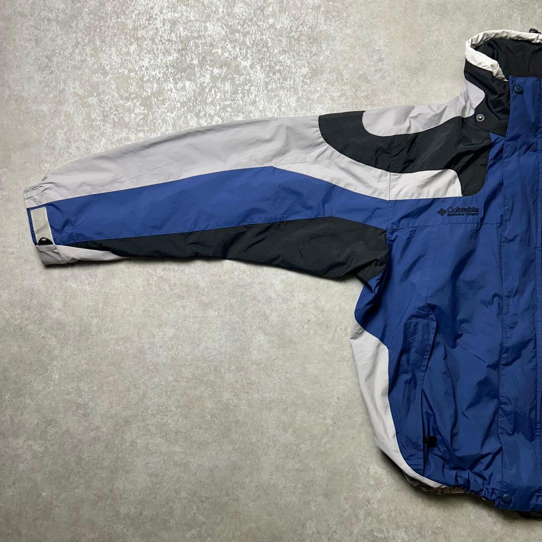 00s columbia ナイロンシェルジャケット マルチカラー ドローコードM 00s columbia ナイロンシェルジャケット マルチカラー ドローコードM