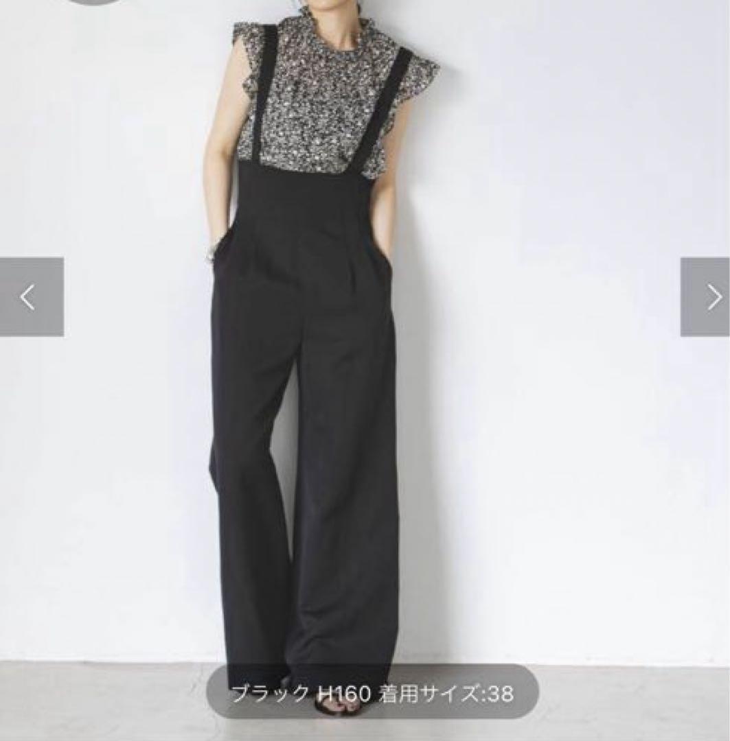 美品【Noble】ハイウェストサロペットパンツ 38サイズ 画像1