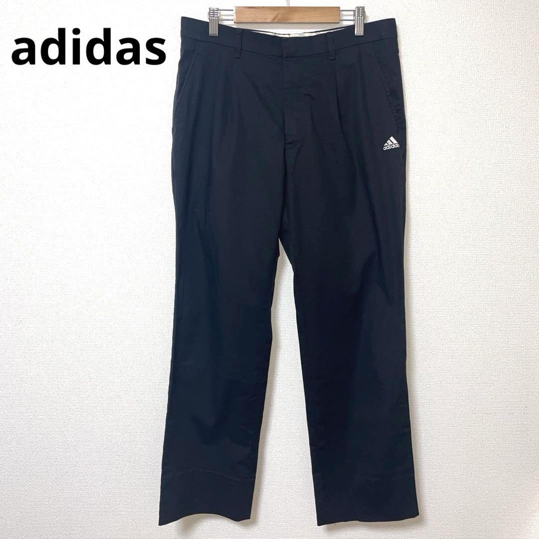 adidas アディダス ストレッチ ゴルフパンツ ブラック 3本ライン 82