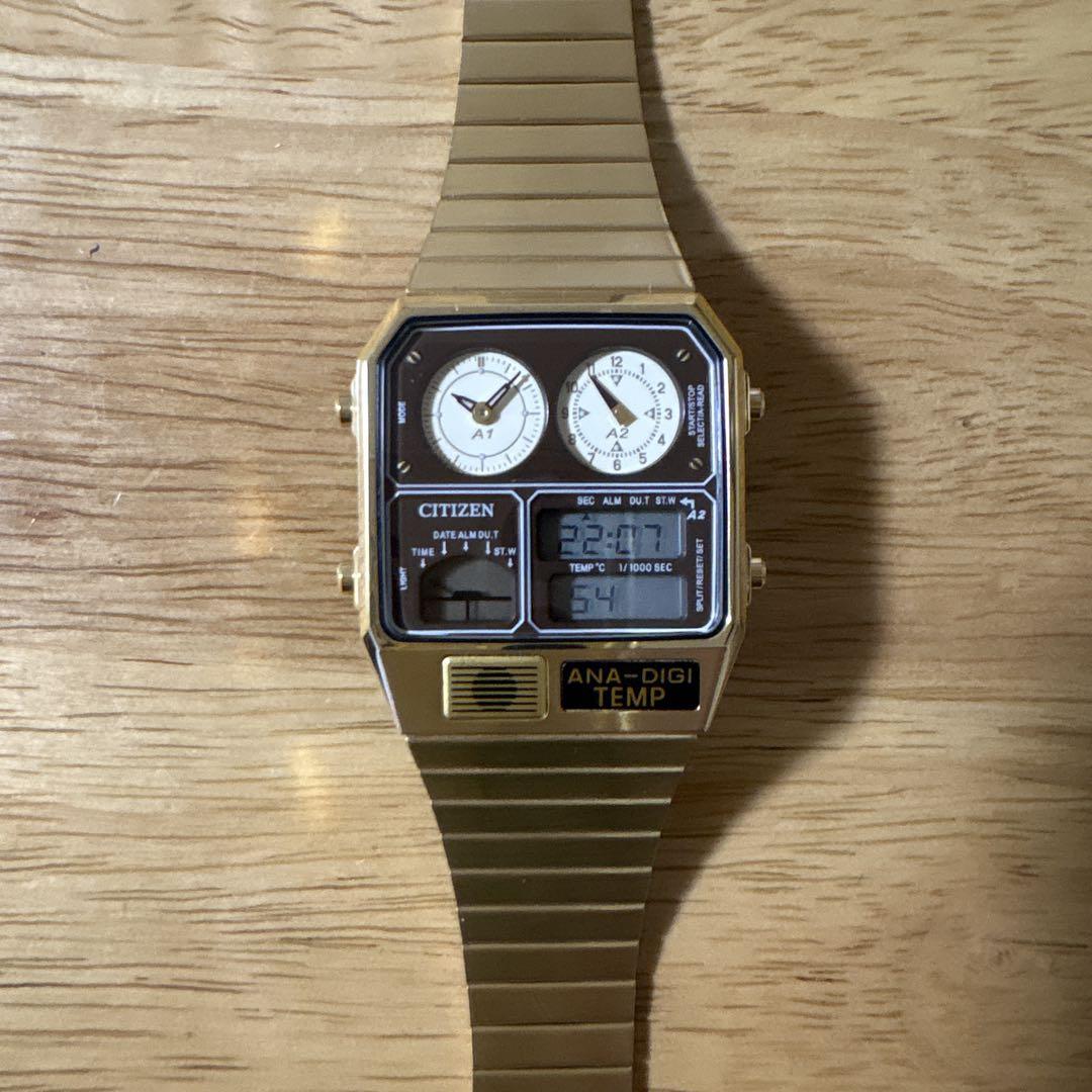 CITIZEN ANA-DIGI TEMP ゴールド腕時計 CITIZEN ANA-DIGI TEMP 腕時計 ゴールド