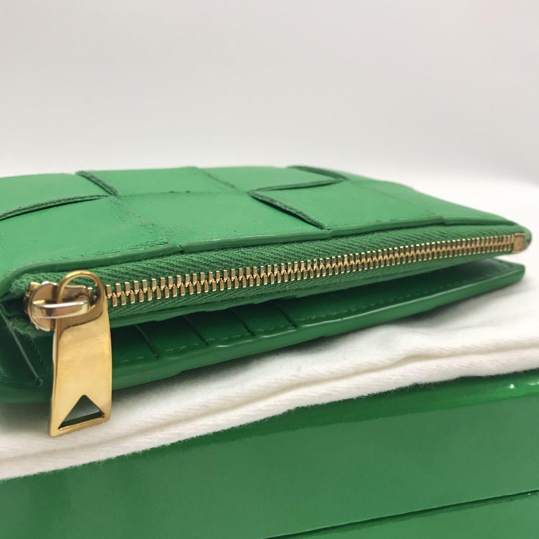 BOTTEGA VENETA カセット 二つ折り ミディアムウォレット グリーン