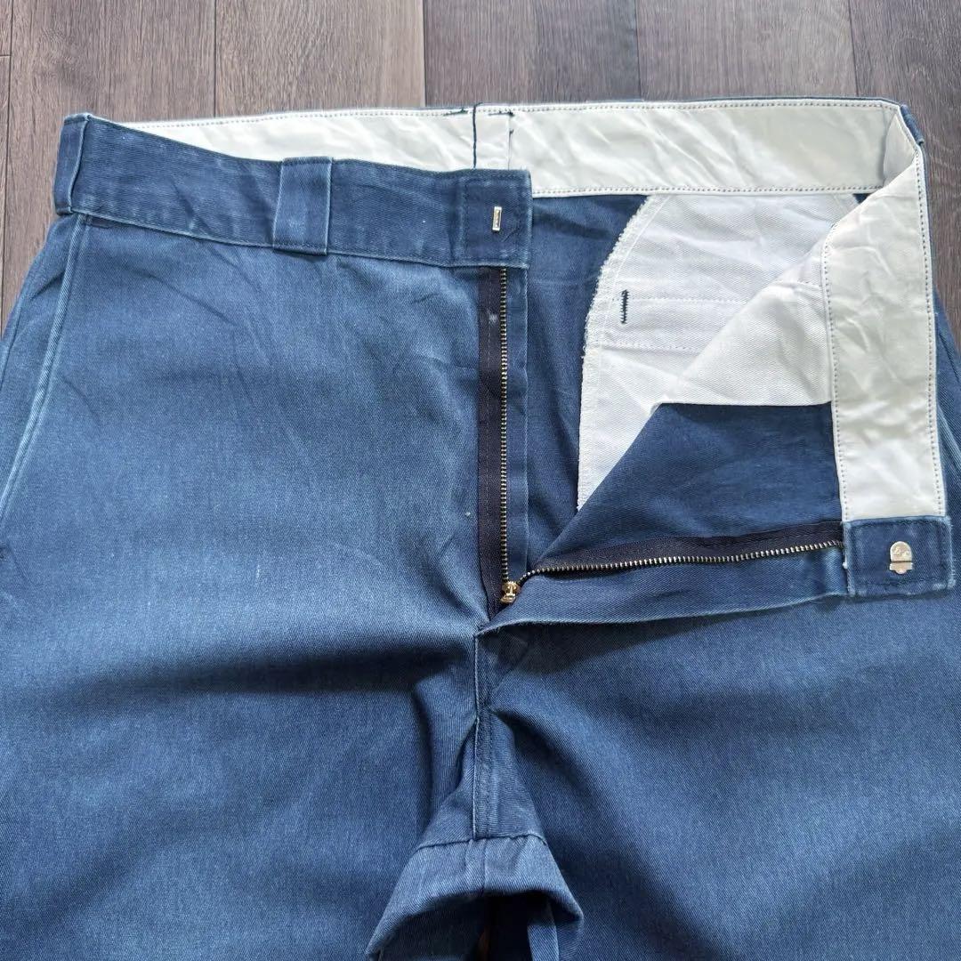 80s 90s USA製 Dickies874 ネイビー ワークパンツ フェード