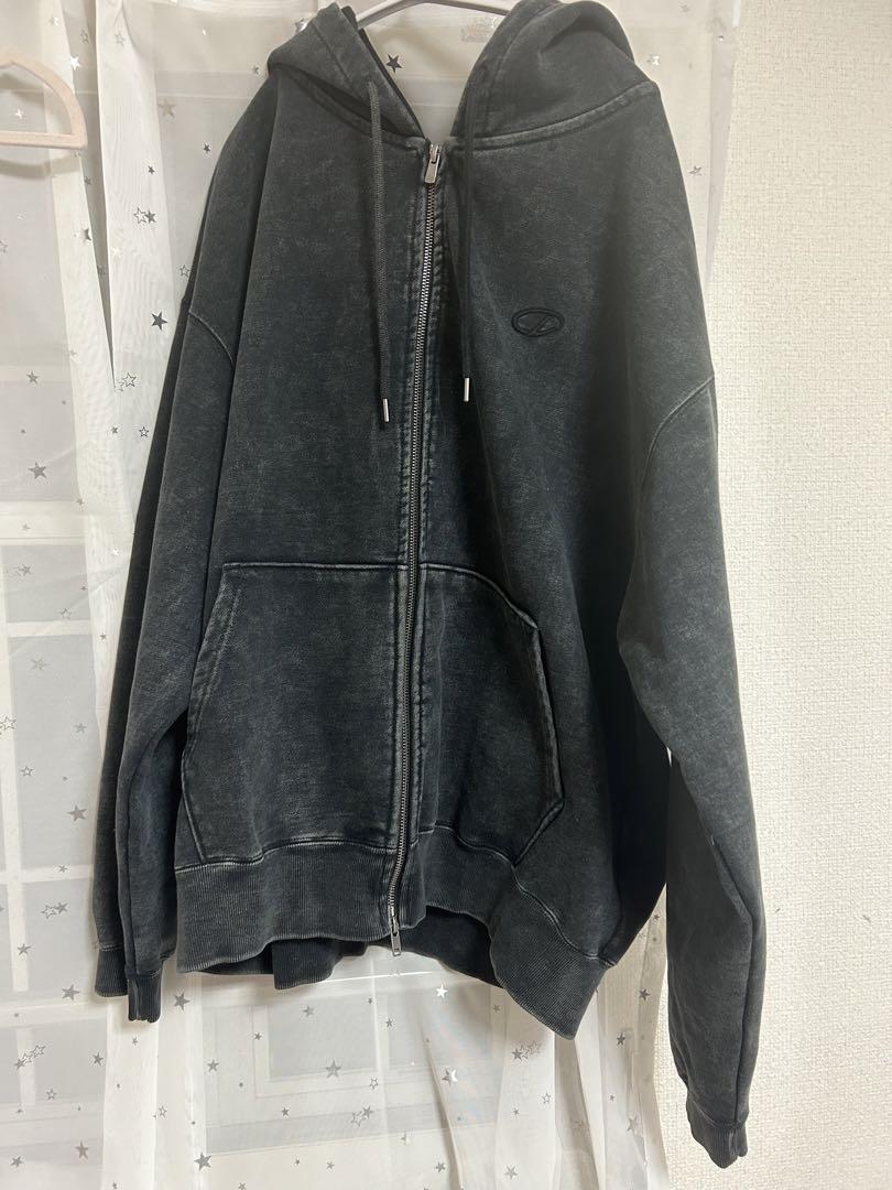 【CLEL】ヘビーウェイト ロゴ刺繍フルジップパーカー