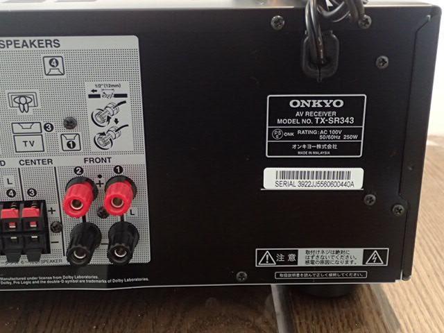 ONKYO AVアンプ TX-SR343　お手軽5.1chサラウンド・本体のみ ONKYO AVアンプ TX-SR343 お手軽5.1chサラウンド・本体のみ