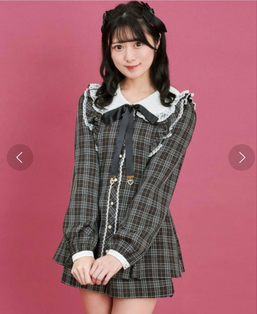 Secret Honeyレース襟チェック柄セットアップ　シーハニ