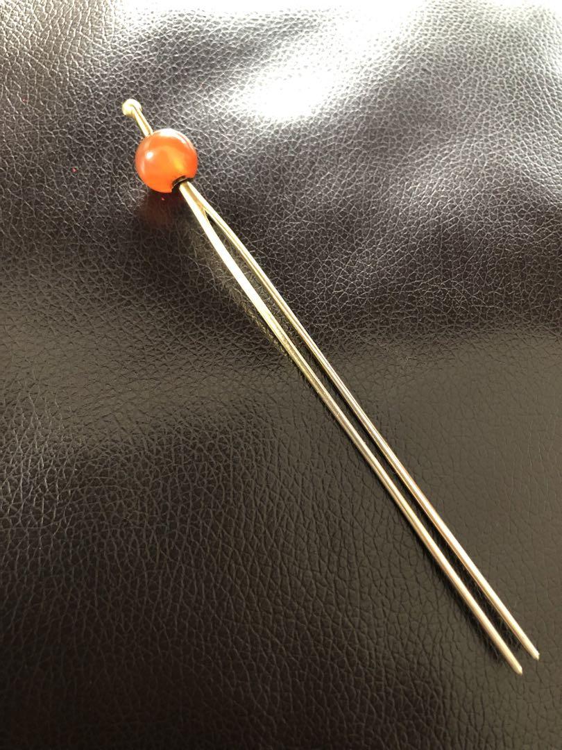 かんざし 簪 珊瑚玉 ゴールド 金工 着物 髪飾り 骨董 アンティーク