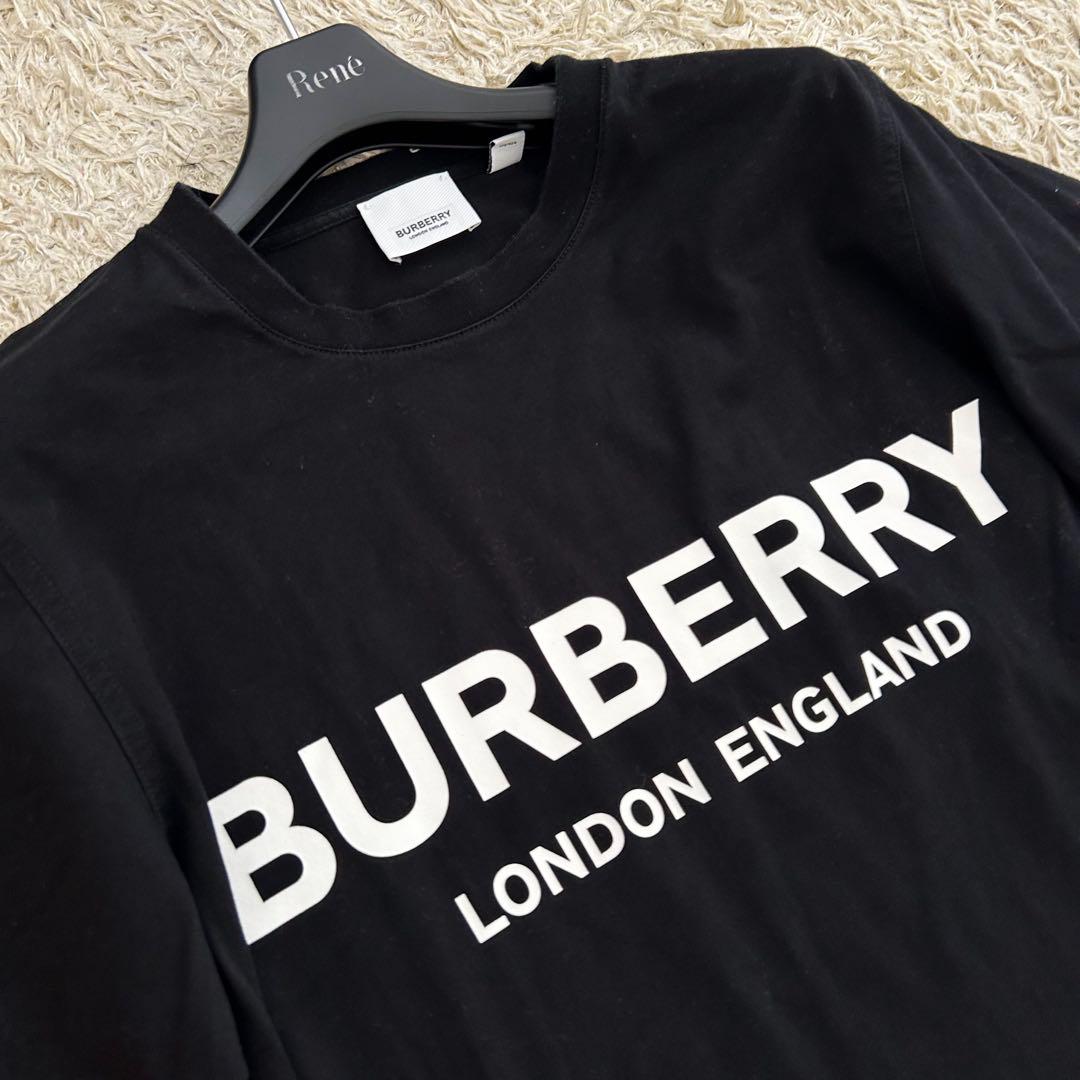 美品　現行モデル　バーバリー　Tシャツ　ロゴ　ブラック　サイズM　ストレッチ