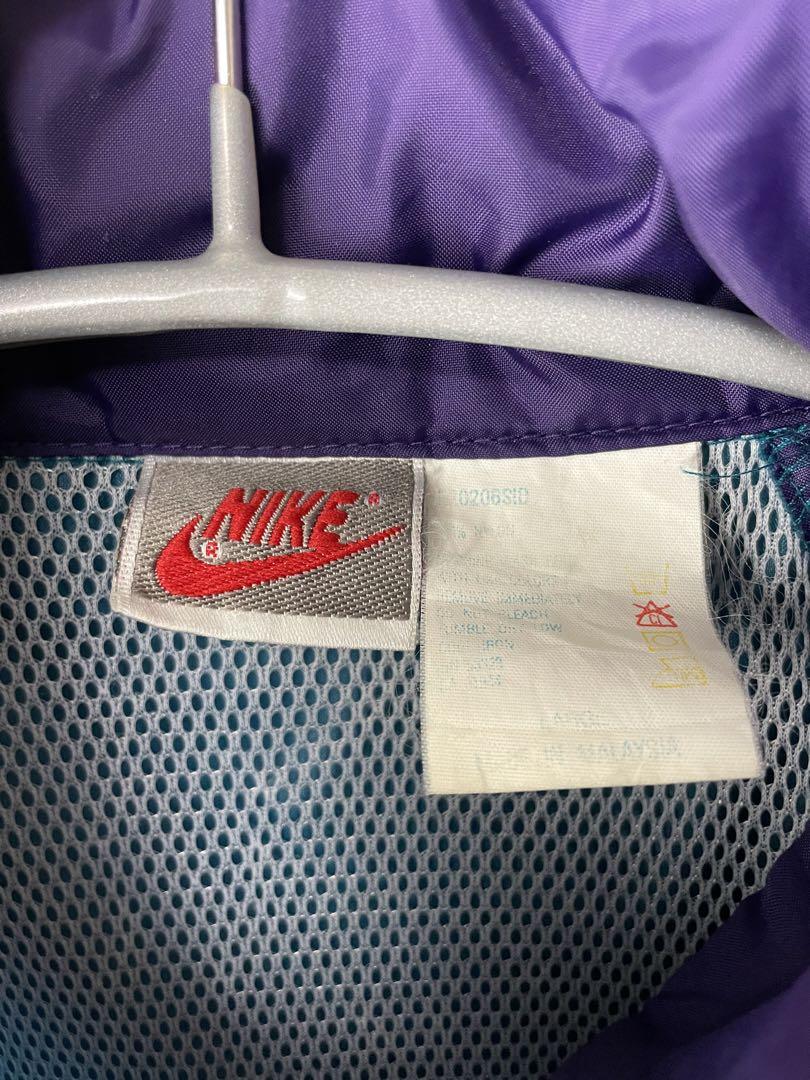 90s 銀タグ NIKE ナイキ 刺繍スウォッシュ 配色切替 ナイロンジャケット