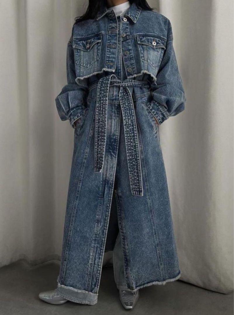 AMERI　MANY WAY VERSATILE DENIM COAT　Sブルー AMERI⭐︎MANY WAY VERSATILE DENIM COAT - メルカリ