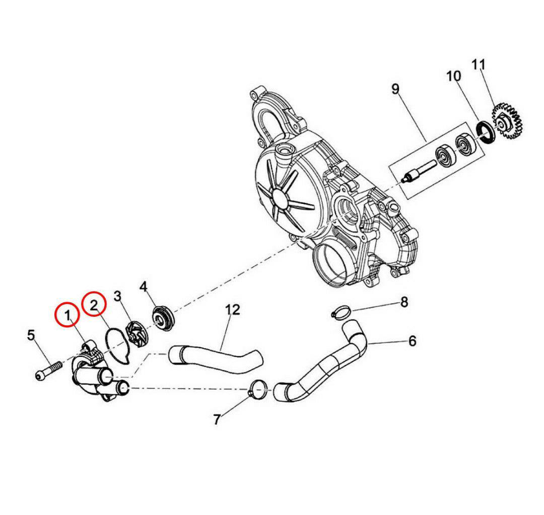 アプリリア SX125/RX125 ウォーターポンプカバーセット