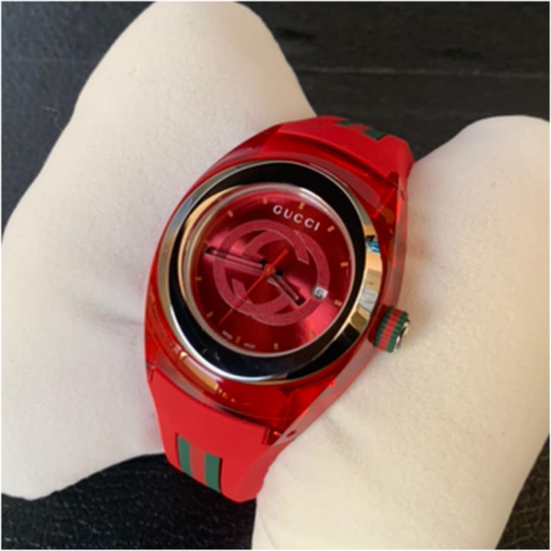 限定セールHOT GUCCI グッチ SYNC シンク レッド YA137303 36mm BqaPS-m43295091705 超歓迎在庫