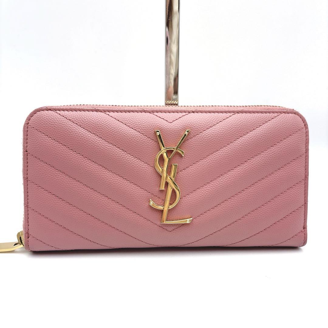 付属品完備　サンローラン　長財布　カサンドラ　YSL キャビアスキン