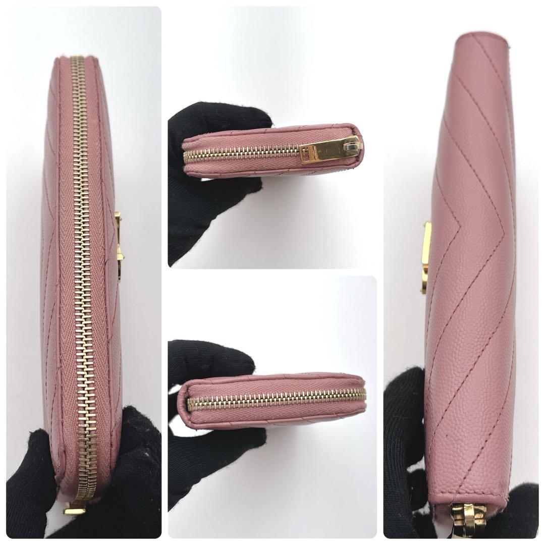 付属品完備　サンローラン　長財布　カサンドラ　YSL キャビアスキン