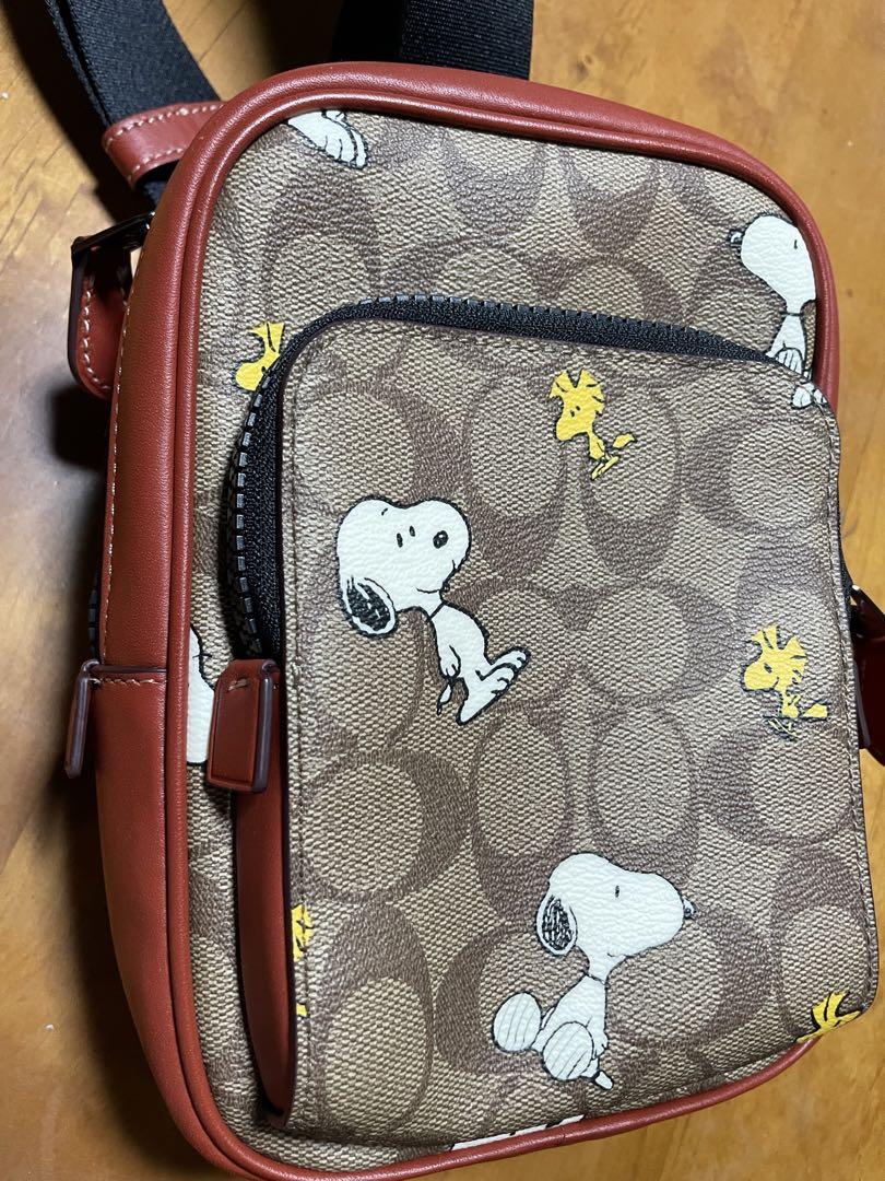 Coach x Peanuts スヌーピーコラボ トラックパック ボディバッグ COACH】コーチ コーティングキャンバス レザー シグネチャー