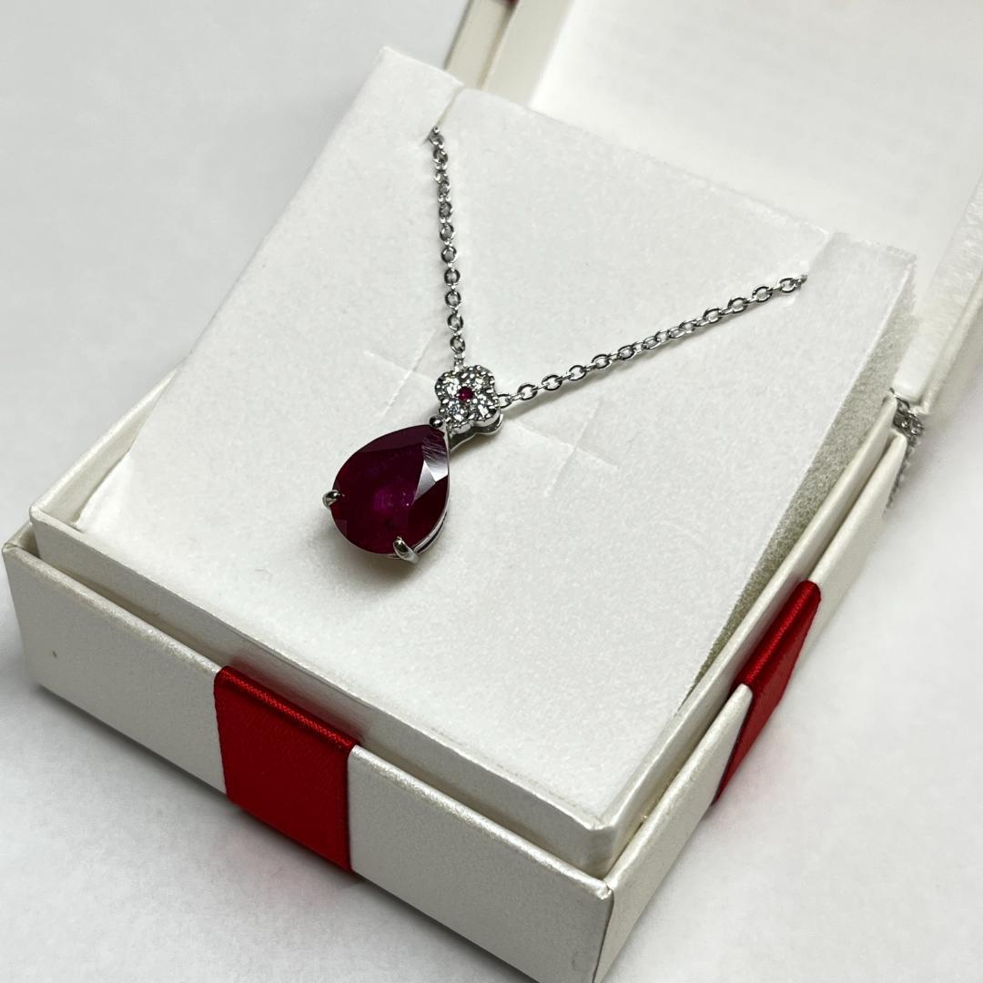 5ct ルビー ネックレス 天然石 5カラット 45cm 日本製 未使用品