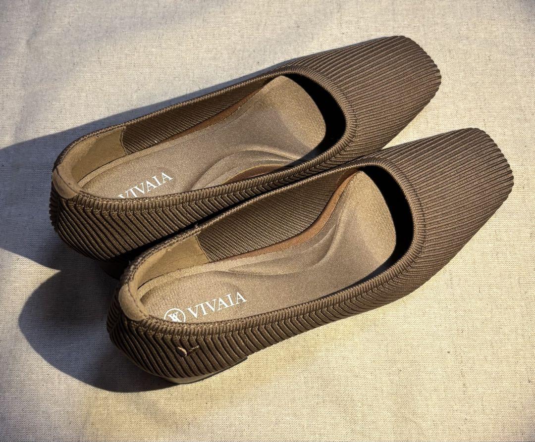 【美品】VIVAIA スクエアトゥ チャンキーヒール パンプス サイズ38
