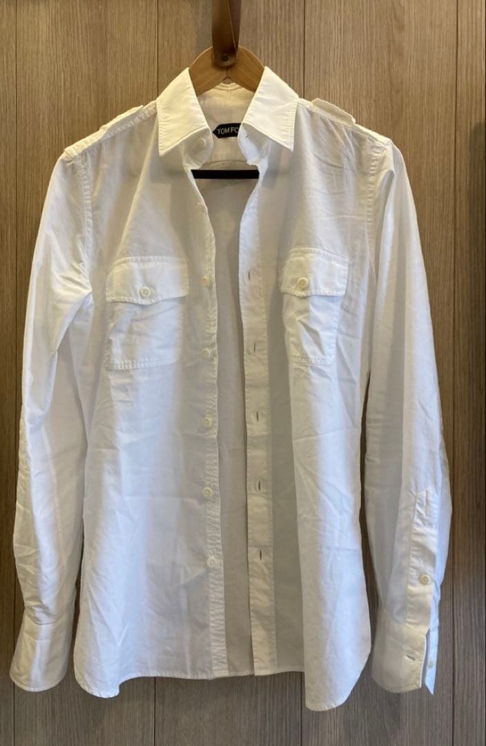 Tom Fordホワイト 長袖シャツ 170/88A Tom Fordホワイト 長袖シャツ 170/88A