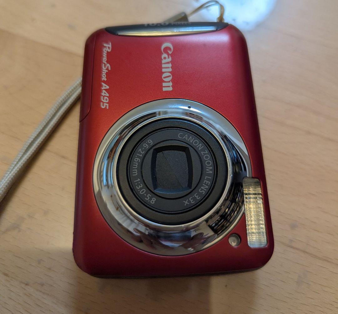 Canon PowerShot A495 レッド 10.0メガピクセル