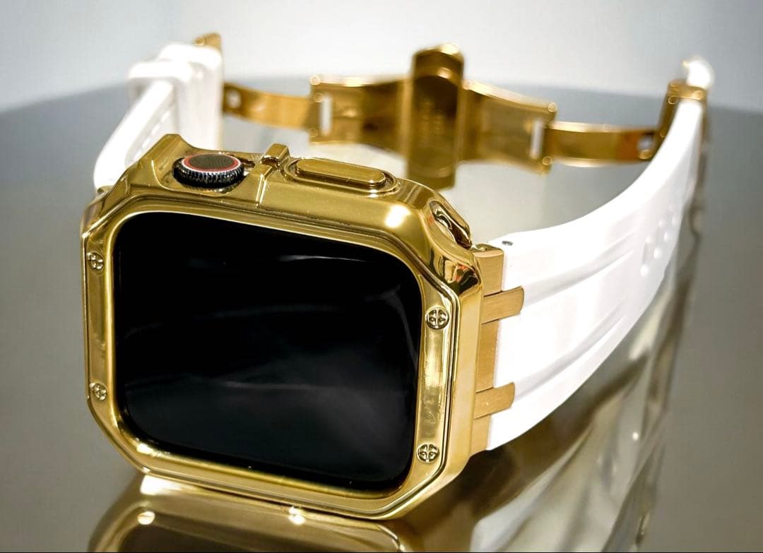 WG4★Apple Watchバンド　ラバーベルト　カバー　ケース　ステンレス