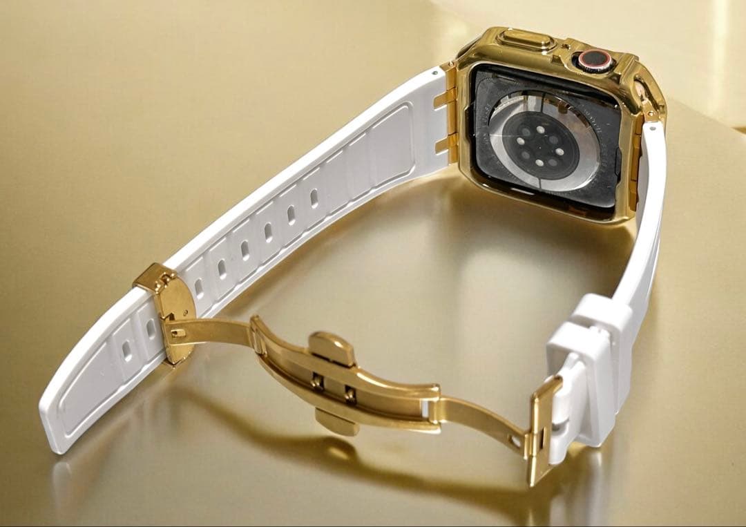 WG4★Apple Watchバンド　ラバーベルト　カバー　ケース　ステンレス