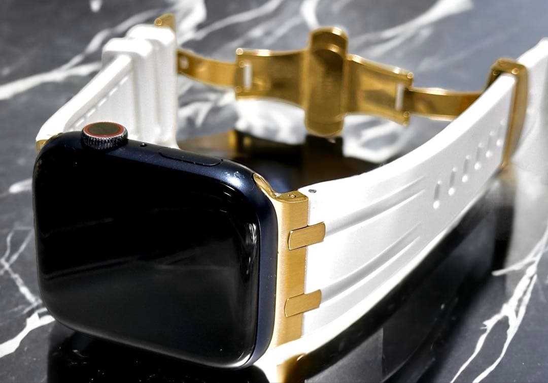 WG4★Apple Watchバンド　ラバーベルト　カバー　ケース　ステンレス