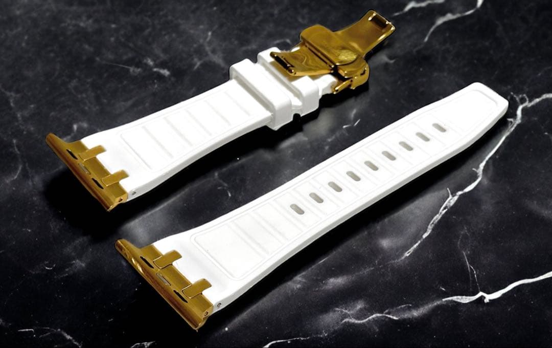 WG4★Apple Watchバンド　ラバーベルト　カバー　ケース　ステンレス