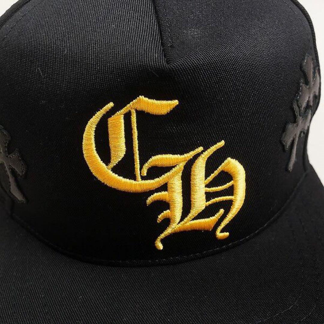 CHROME HEARTS 5 PANEL CAP BSBL 黒黄　クロスパッチ