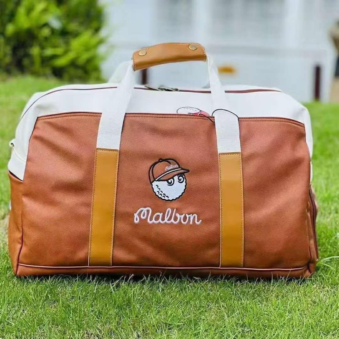 マルボンゴルフ キャディバッグ &ボストンバッグ 2点セット ブラウン Malbon マルボンゴルフ キャディバッグ &ボストンバッグ 2点
