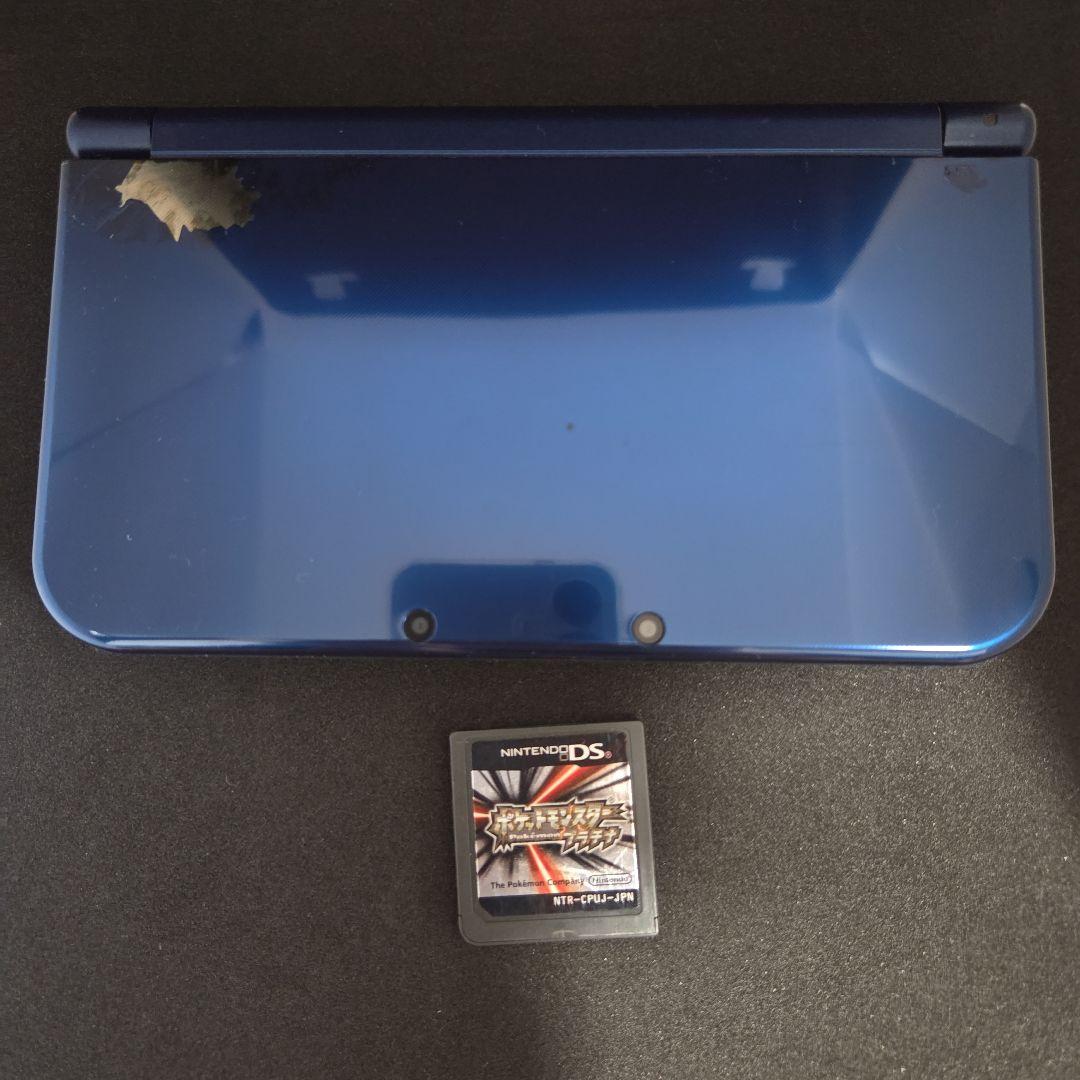 New3DSLLメタリックブルー ジャンク ポケットモンスタープラチナ セット全体的に状態が悪い