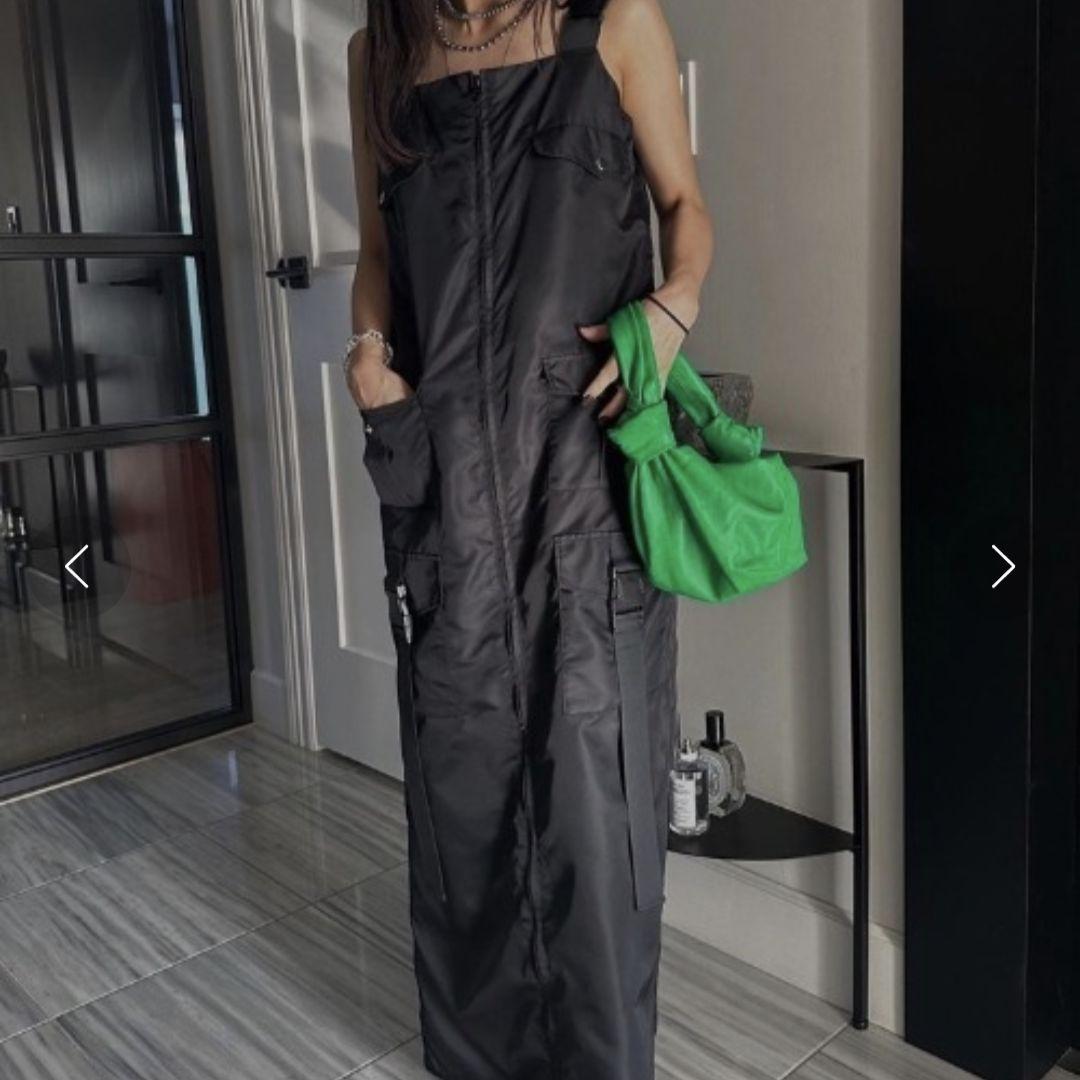 級 ️AMERI MILITARY WORK ILINE DRESS M黒