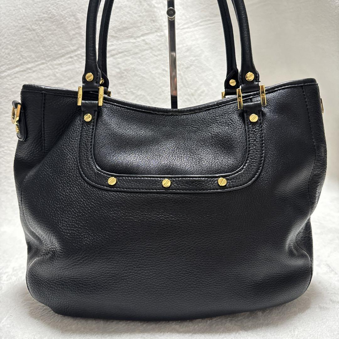 極美品 トリーバーチ トートバッグ 2way レザー ブラック