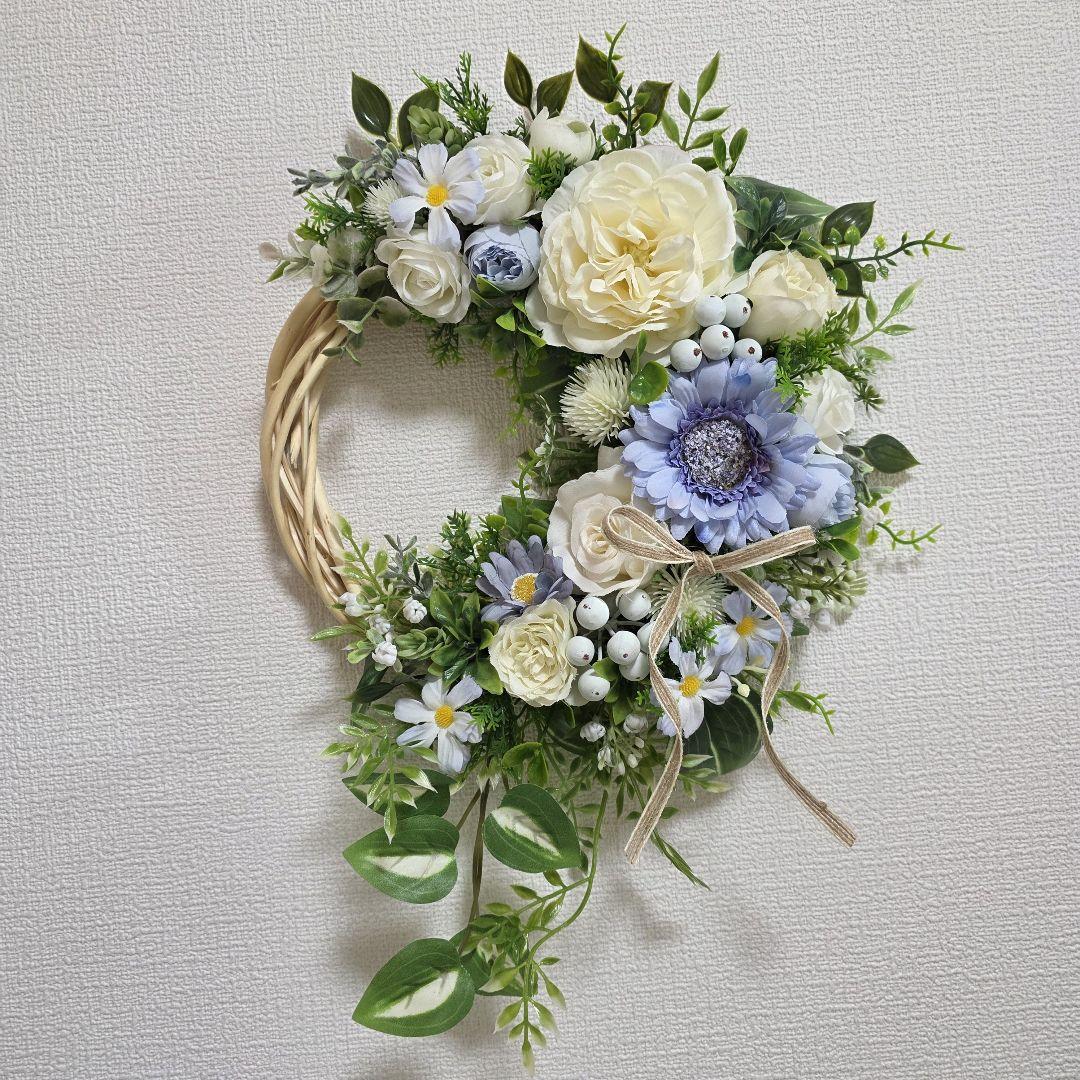 【専用】フラワーリース 風薫る10 咲き誇る花たち 玄関リース 造花