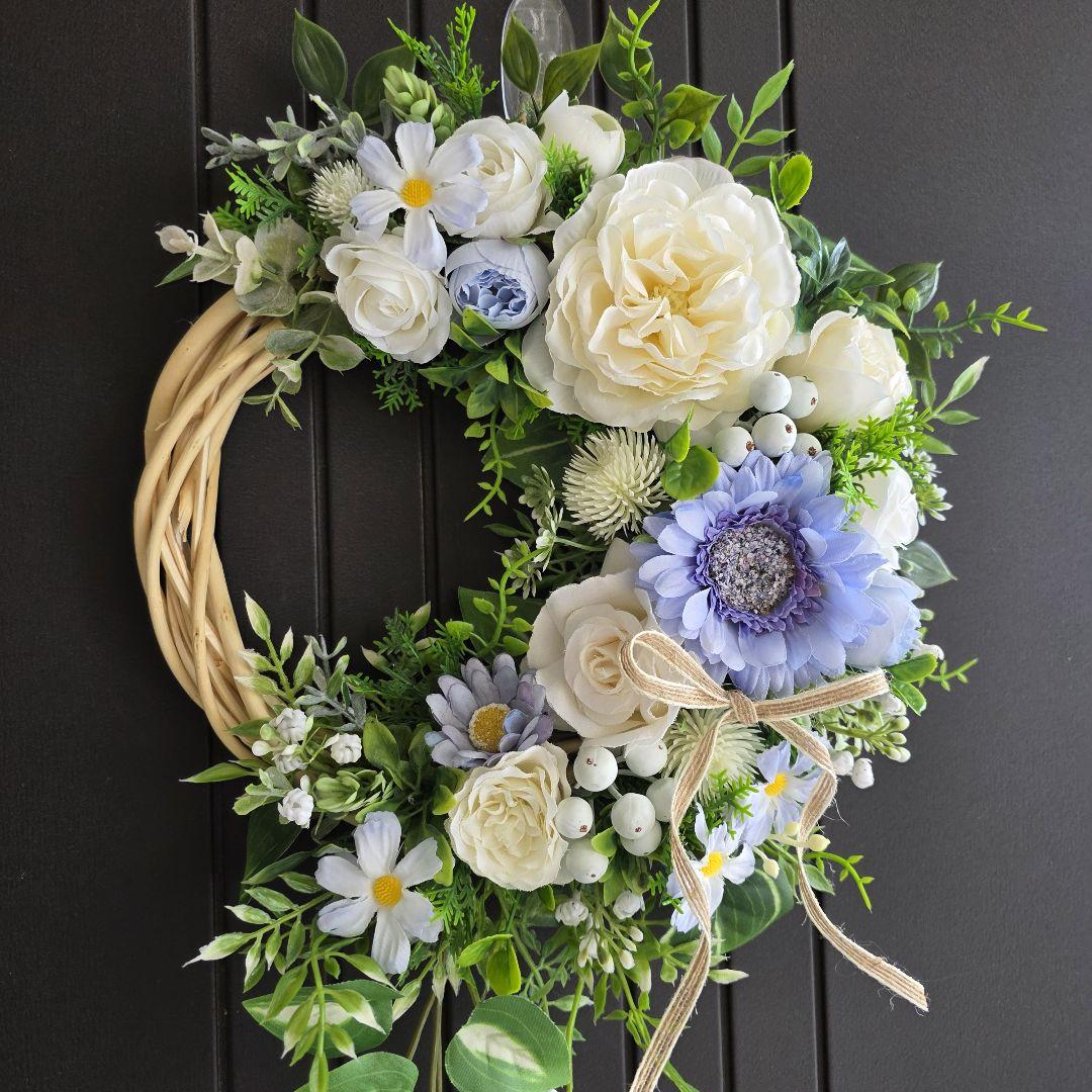 【専用】フラワーリース 風薫る10 咲き誇る花たち 玄関リース 造花