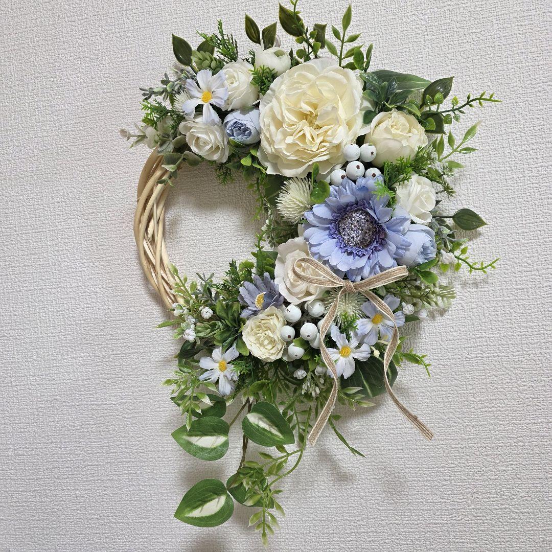 【専用】フラワーリース 風薫る10 咲き誇る花たち 玄関リース 造花