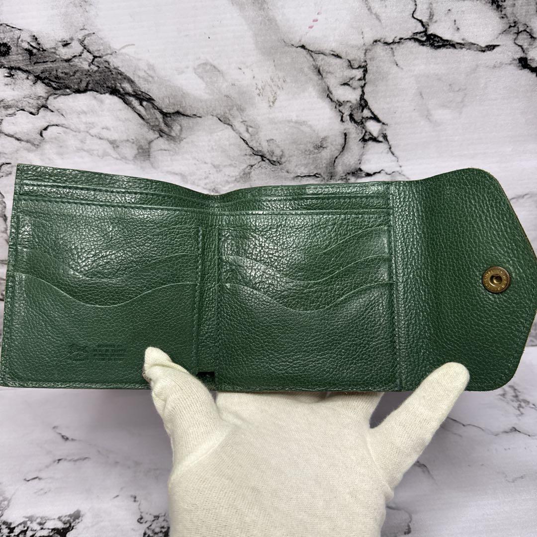 美品)大人気、イルビゾンテ、折財布、がま口、人気色、緑色