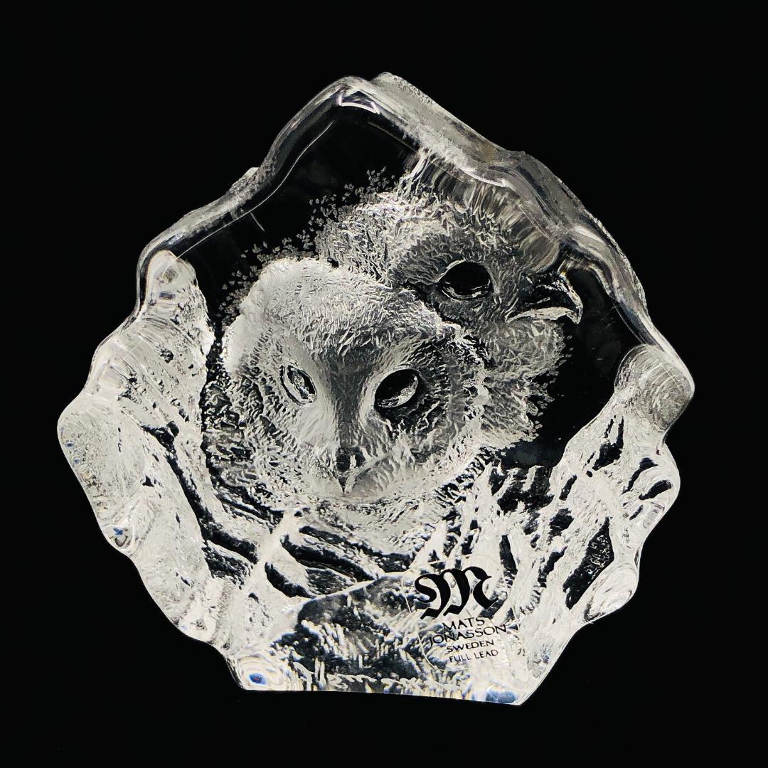 マッツジョナサン Mats jonasson crystal シロクマ クマ 美品Mats Jonasson マッツジョナサン クリスタルガラス 置物バラ