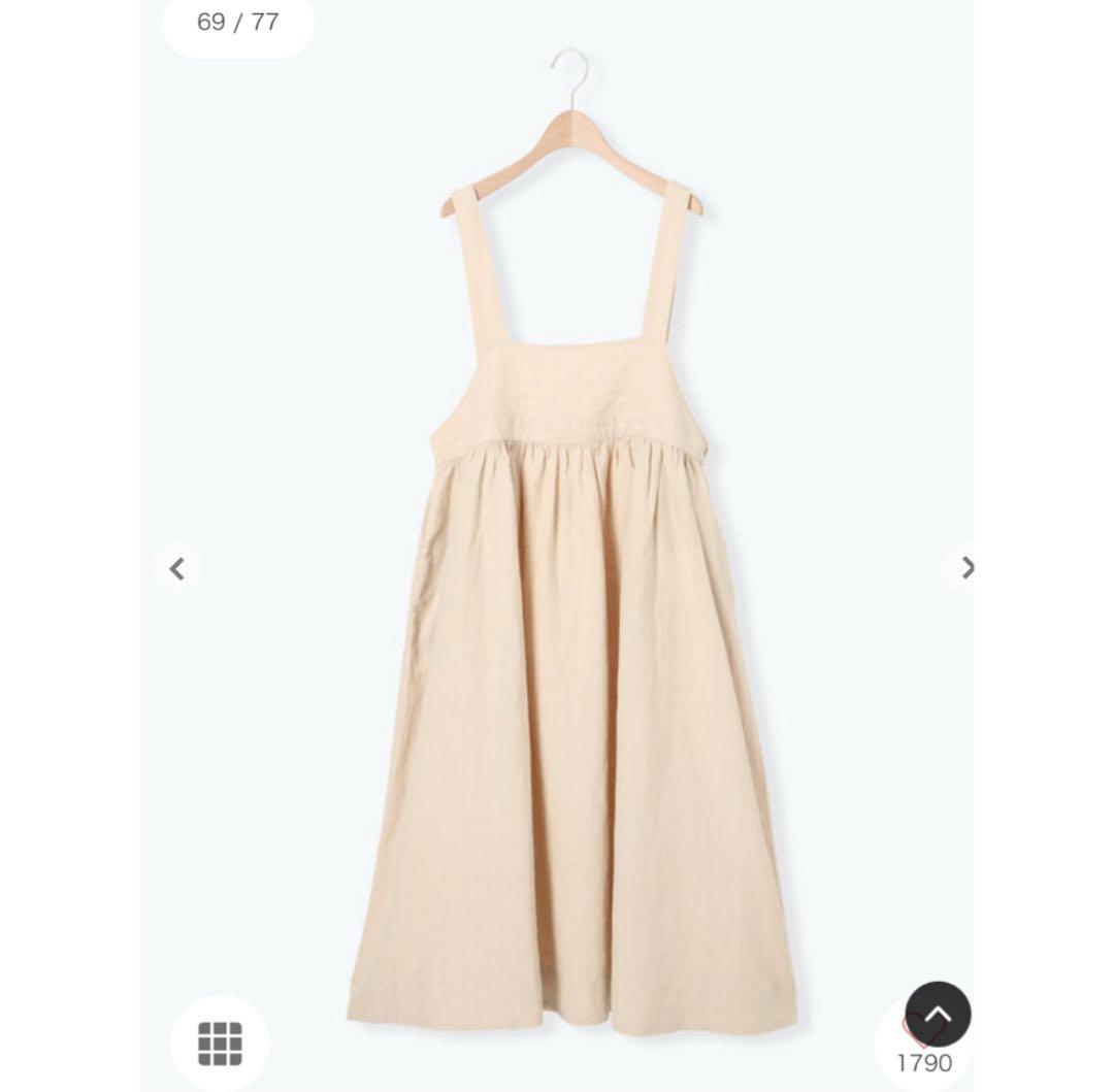 サマンサモスモス Cross×Linen ジャンスカ　ベージュ サマンサモスモス 【Cross×Linen】ジャンスカ ベージュ