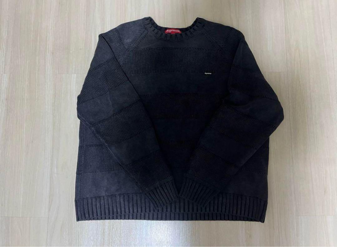 Supreme ストライプ ニットセーター Lサイズ