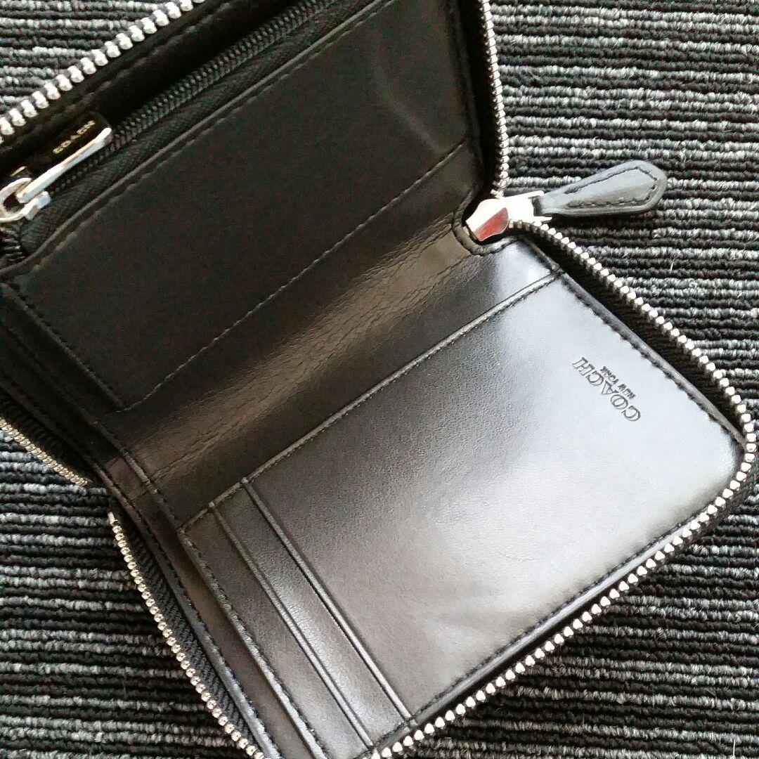 COACH 折り財布 F30308 新品 ブラック チャコール 最新作 メンズ