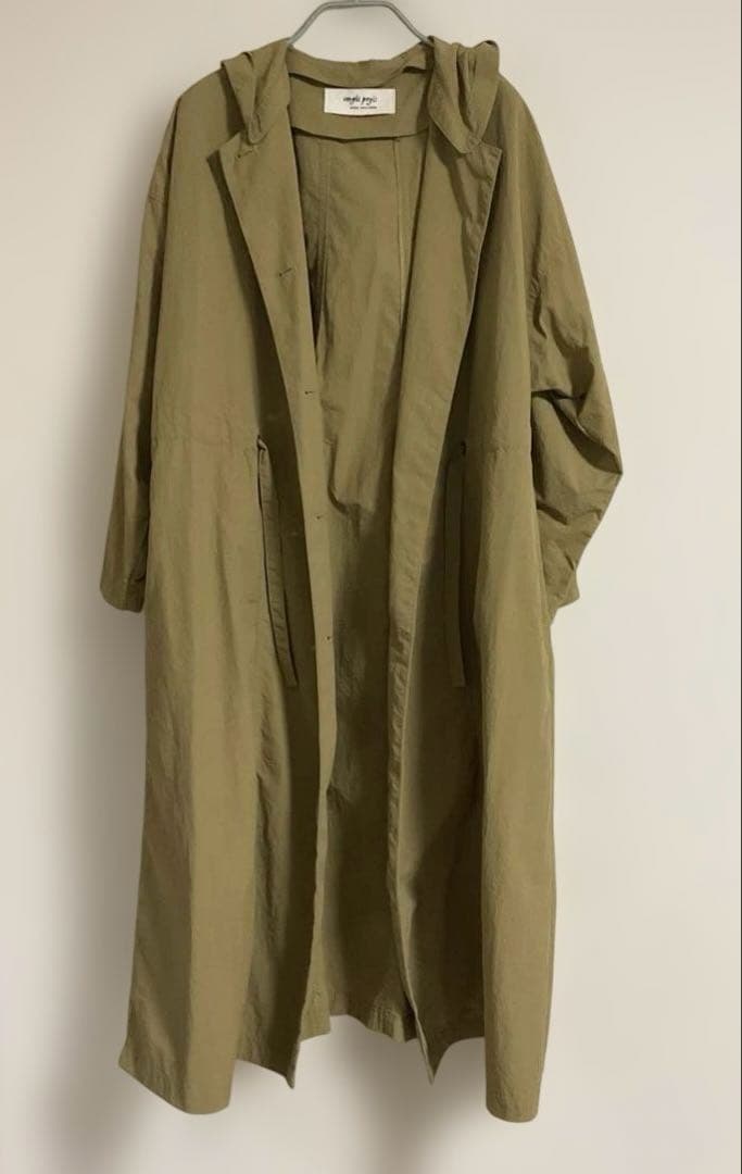 conges payes ベージュ ロングコート フード付き 軽量 ナイロン SIZE conges payes ADIEU TRISTESSE
