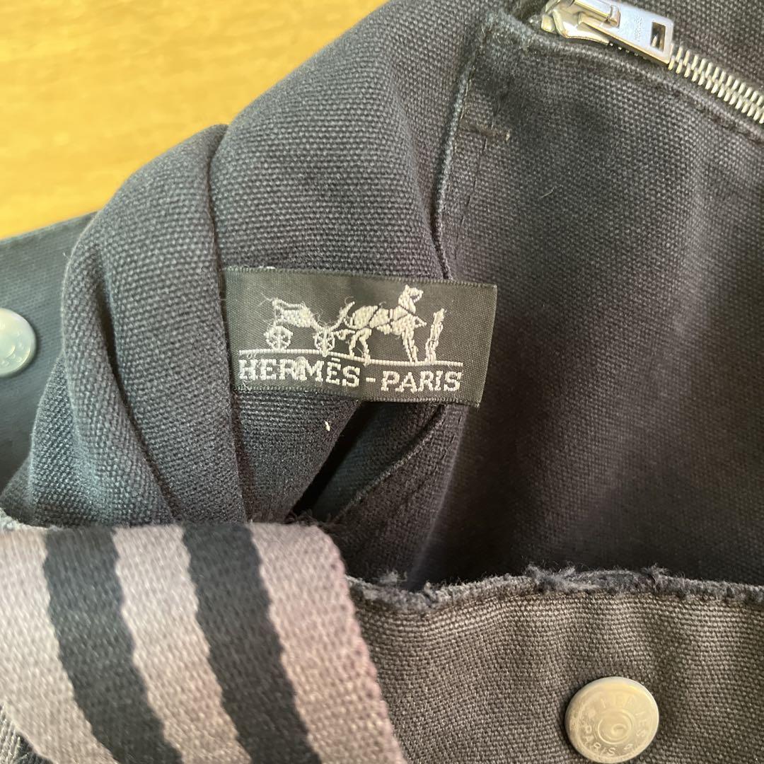 Hermes paris フールトゥ ブラック キャンバス トートバッグ