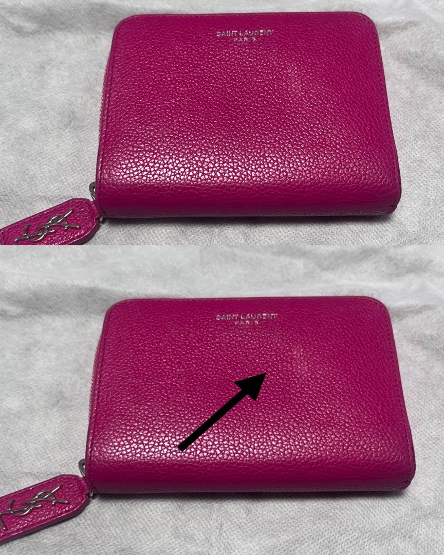 SAINT LAURENT 二つ折り財布 ピンク