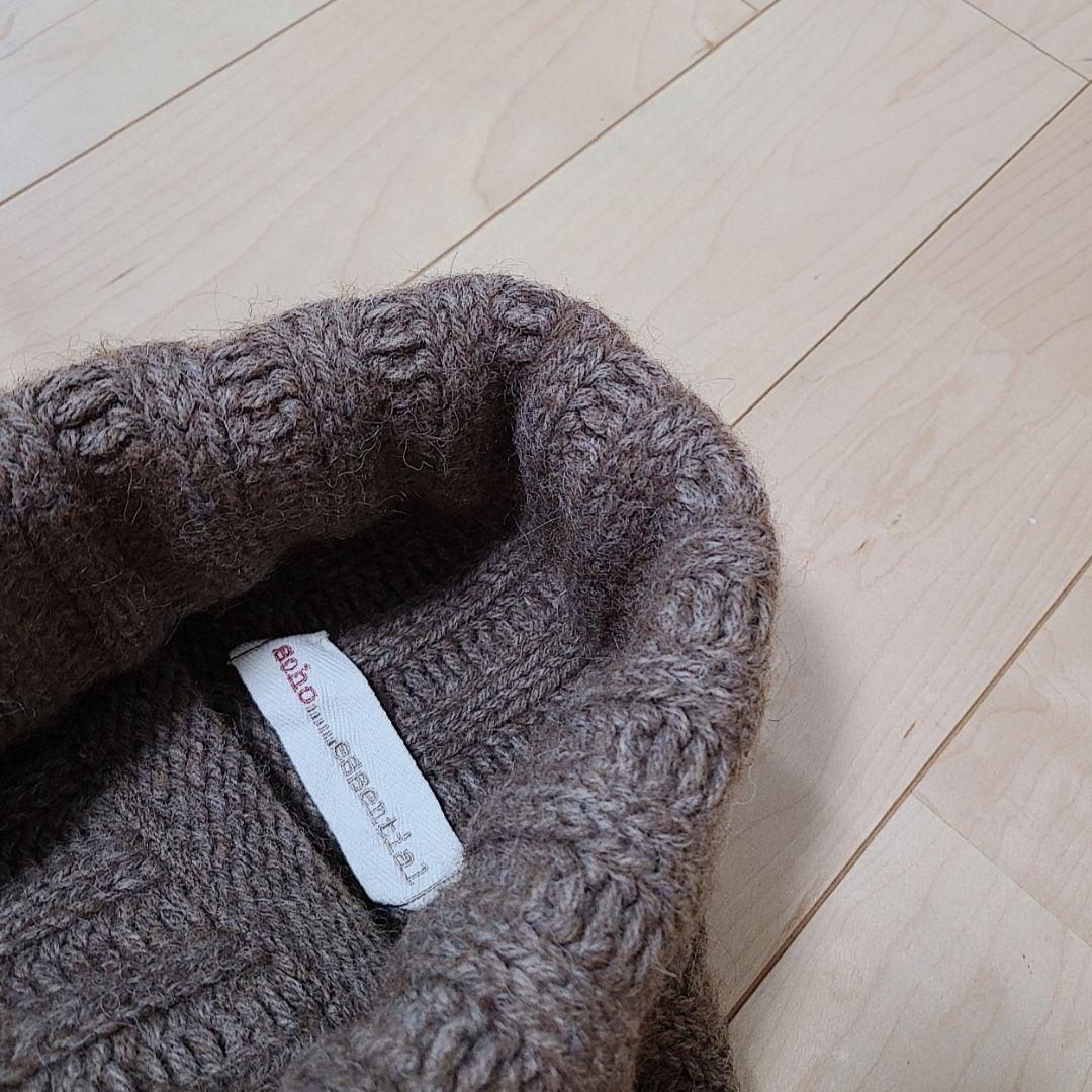 SOHO DELUXE　タートルネックニットポンチョ　ケープ　イエナ　アナイ　茶