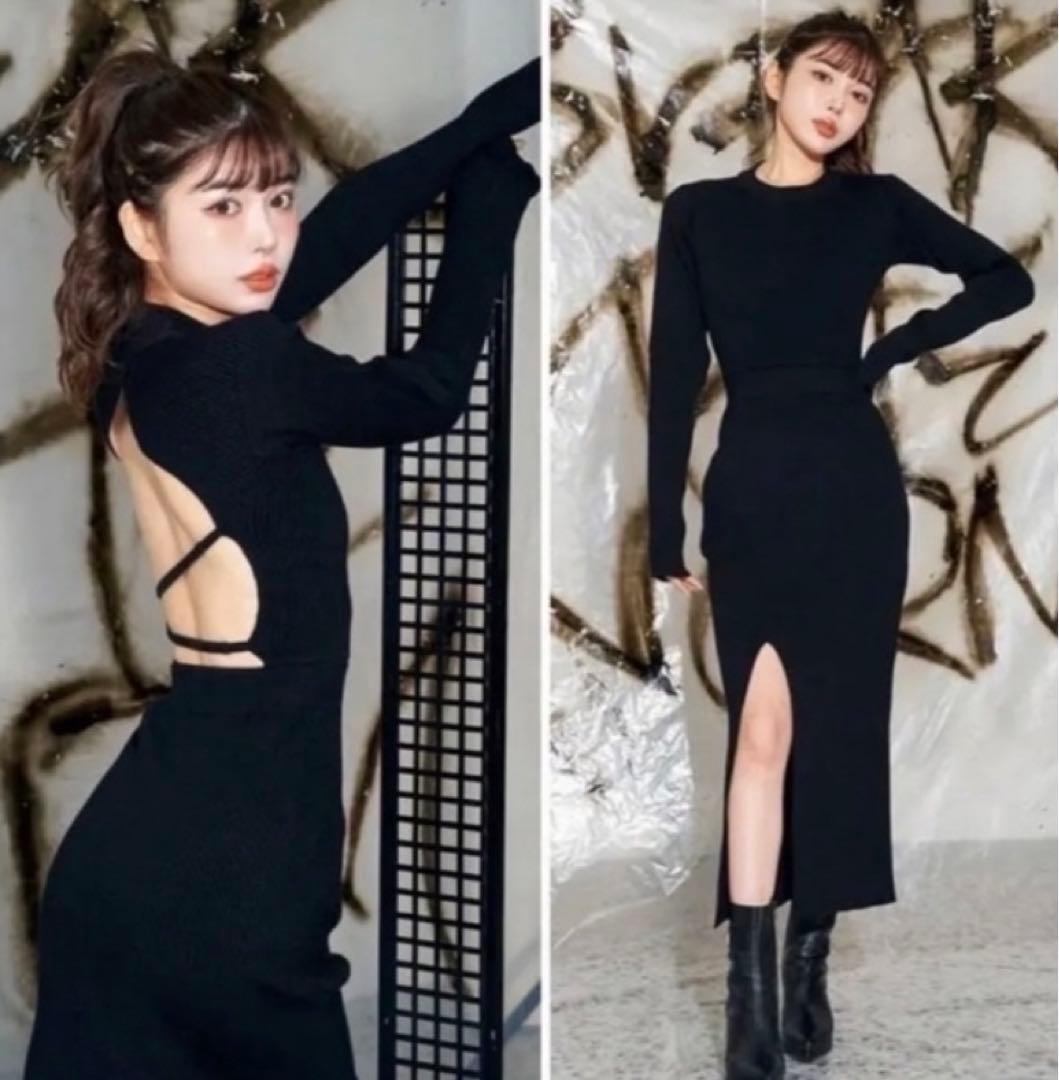 今ならほぼ即納! darichダーリッチバックオープンベルトニット